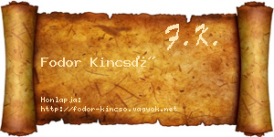 Fodor Kincső névjegykártya