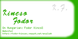 kincso fodor business card